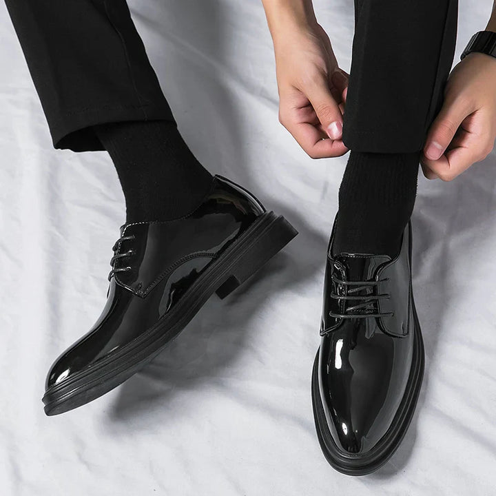 Chaussures Derby en Cuir Verni Élégantes Style Formel et Confort