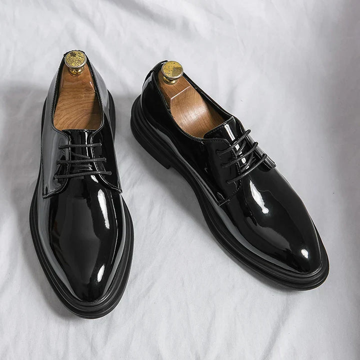 Chaussures Derby en Cuir Verni Élégantes Style Formel et Confort
