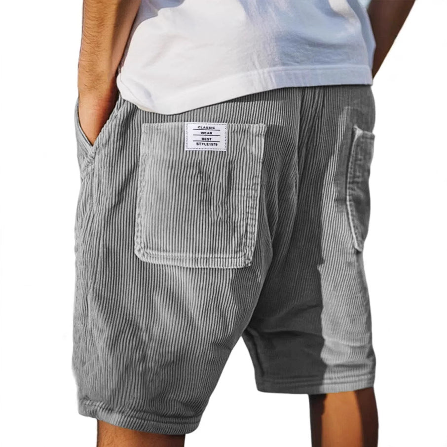 Short Rayé à Taille Élastique Homme