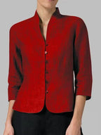 Blazer Femme Lin Élégance Minimaliste