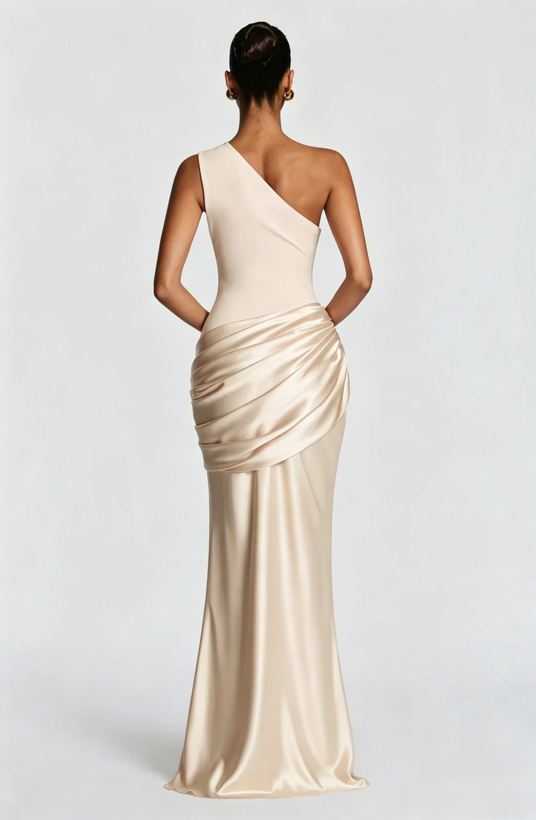 Robe Longue Asymétrique Drapée Femme