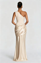 Robe Longue Asymétrique Drapée Femme