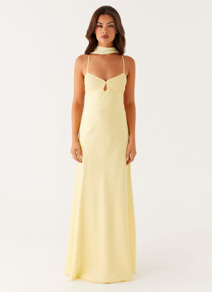 Robe Longue à Bretelles Fines Femme