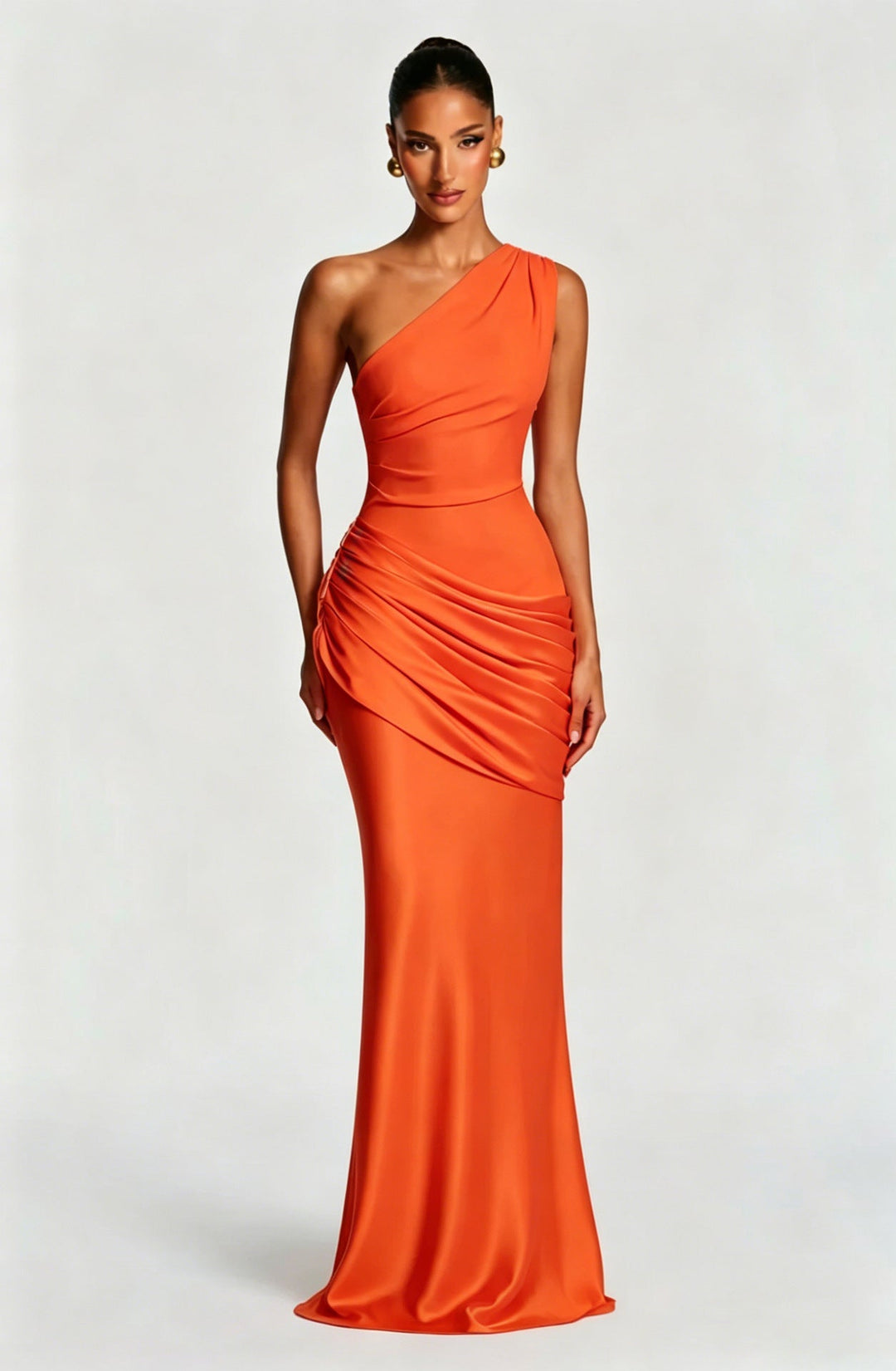 Robe Longue Asymétrique Drapée Femme