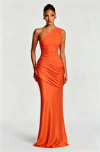 Robe Longue Asymétrique Drapée Femme