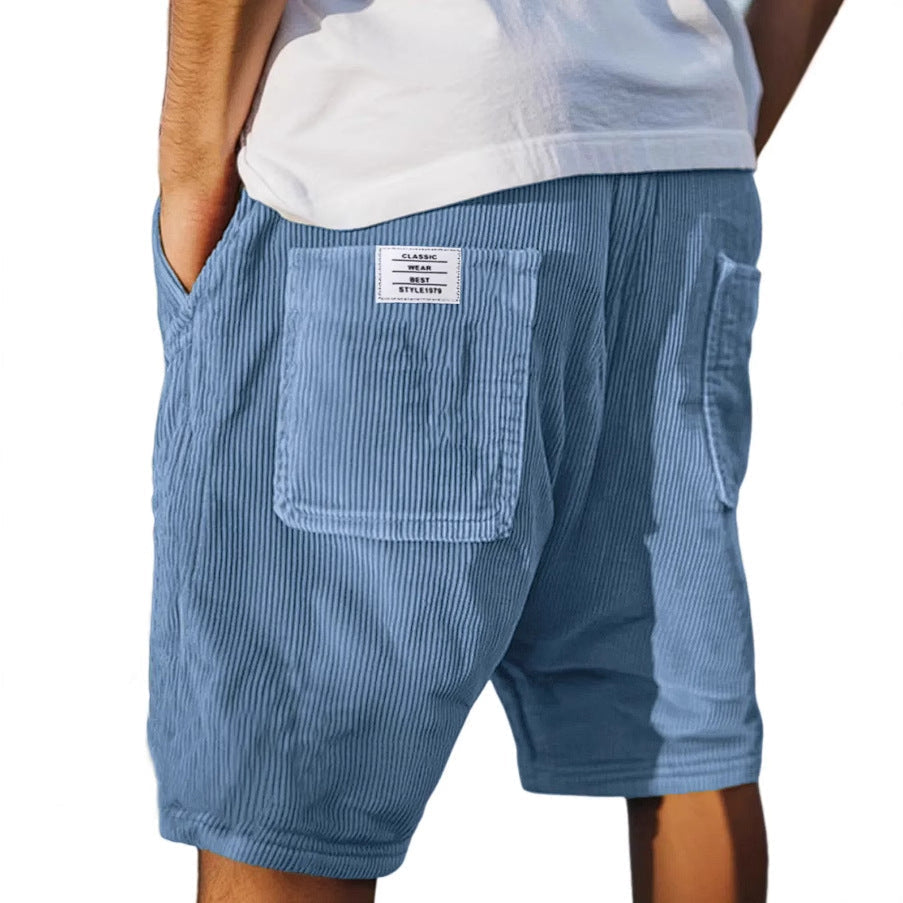 Short Rayé à Taille Élastique Homme