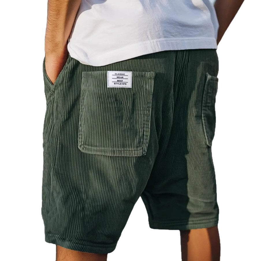 Short Rayé à Taille Élastique Homme