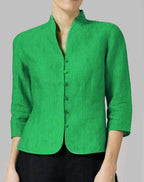 Blazer Femme Lin Élégance Minimaliste