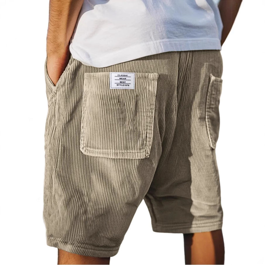 Short Rayé à Taille Élastique Homme