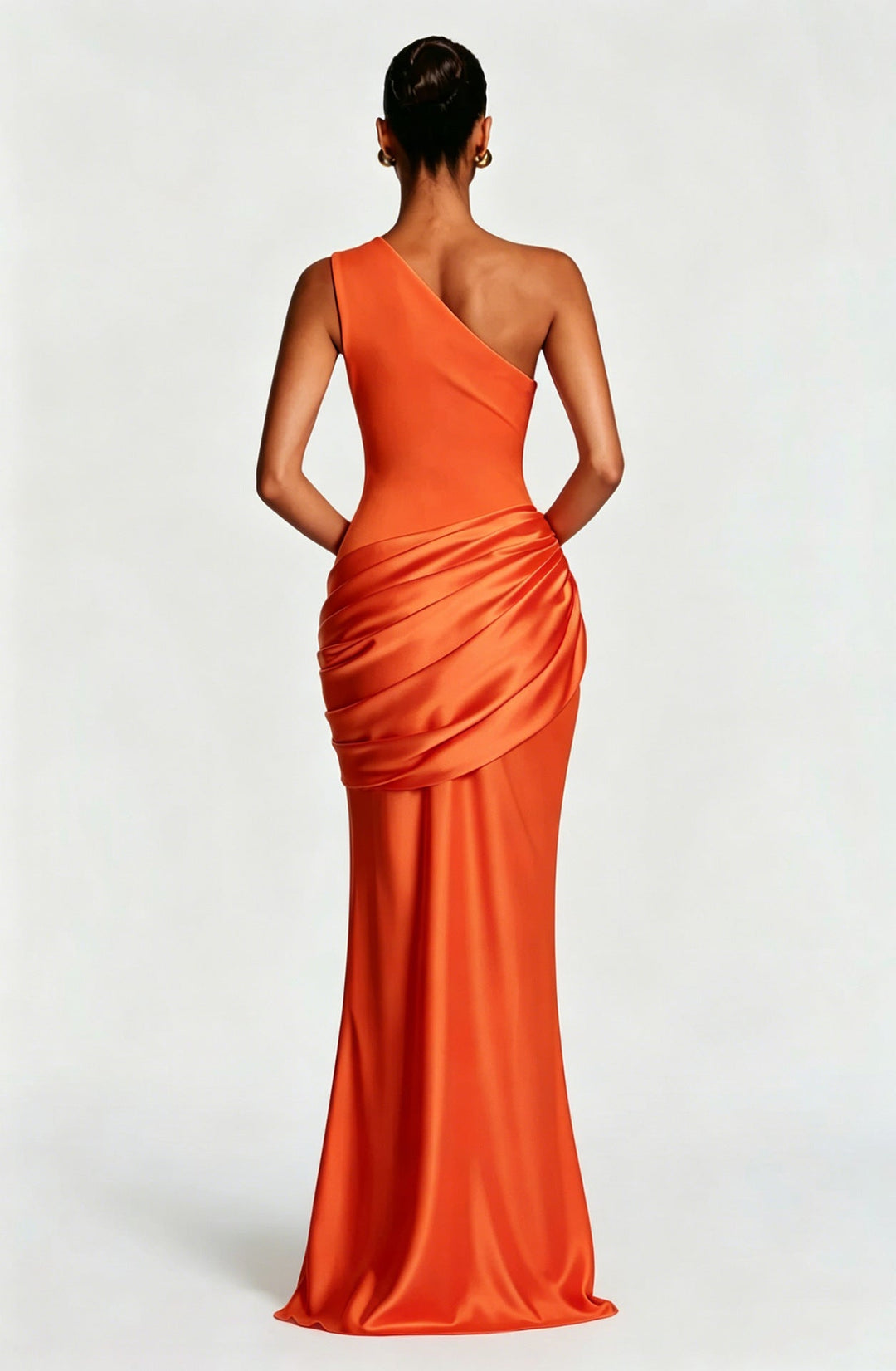 Robe Longue Asymétrique Drapée Femme