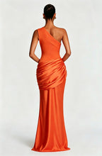 Robe Longue Asymétrique Drapée Femme
