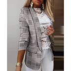 Blazer Long Imprimé à Revers Ouverts