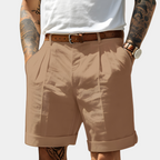 Short Chino Homme à Revers et Ceinture