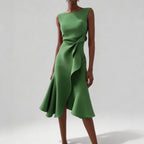 Robe Midi Drapée Sans Manches Femme