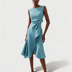 Robe Midi Drapée Sans Manches Femme