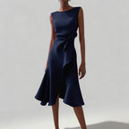 Robe Midi Drapée Sans Manches Femme