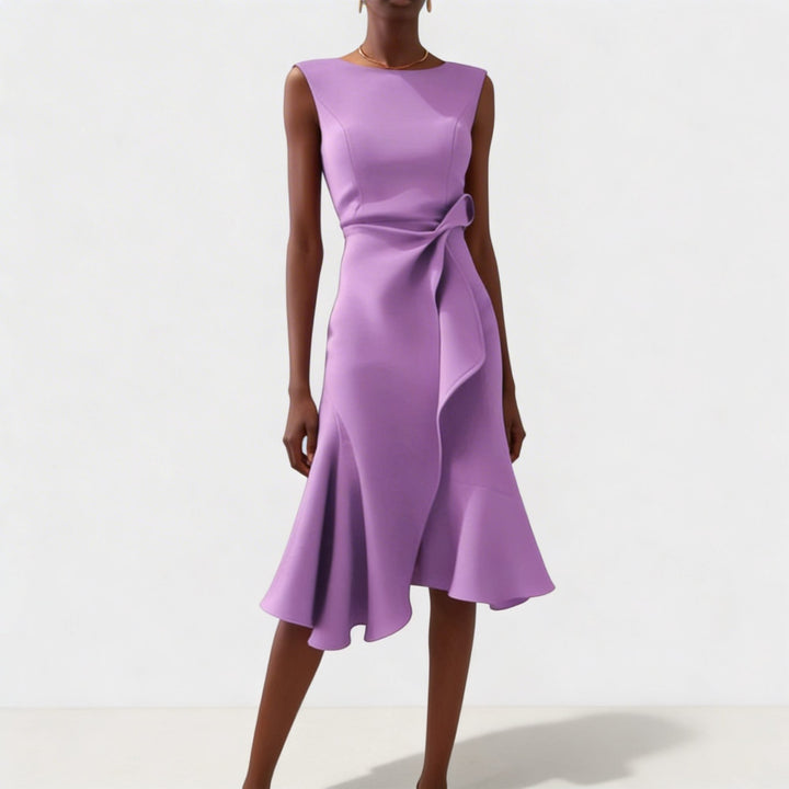 Robe Midi Drapée Sans Manches Femme