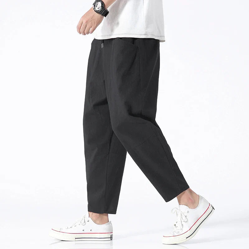 Pantalon Décontracté Léger Taille Élastique Confort et Style Moderne