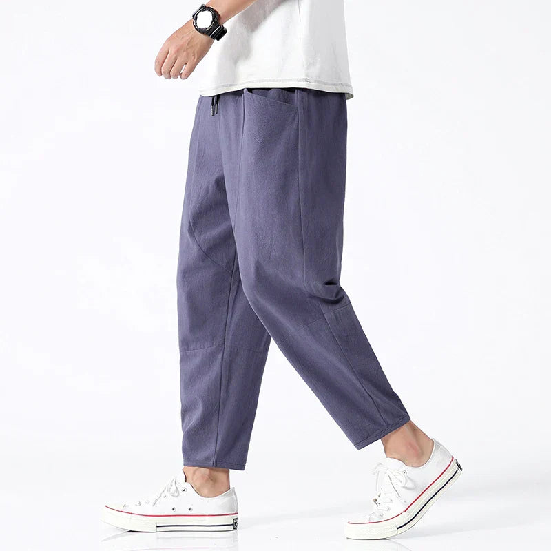 Pantalon Décontracté Léger Taille Élastique Confort et Style Moderne