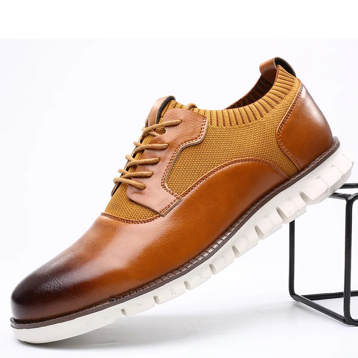 Chaussures en Cuir Élégantes Semelle Sport Confort et Style Moderne