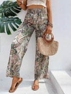 Pantalon Palazzo Femme Imprimé Taille Élastiquée