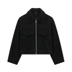 Veste Courte Texturée à Fermeture Zippée