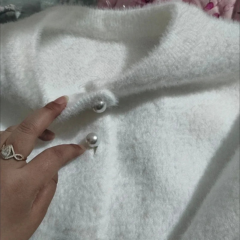 Cardigan Femme en Maille Effet Peluche