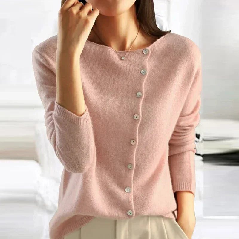 Cardigan Maille Fine à Boutons et Col V