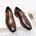 Chaussures Double Boucle en Cuir Élégantes Style Classique et Confort