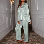 Ensemble Pyjama Satiné Rayé Femme