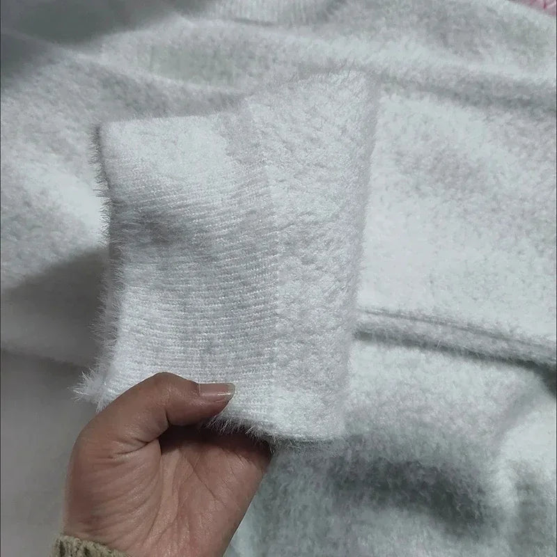 Cardigan Femme en Maille Effet Peluche