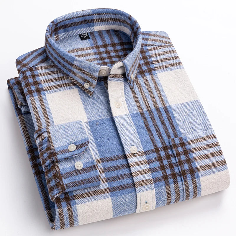Chemise Homme à Carreaux Boutonnée