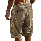 Short Homme en Velours Côtelé à Taille Élastiquée