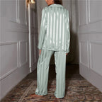 Ensemble Pyjama Satiné Rayé Femme
