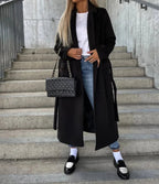 Manteau Long Croisé à Double Boutonnage