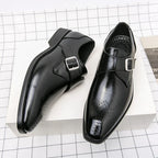 Chaussures Double Boucle en Cuir Élégantes Style Classique et Confort