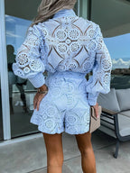 Combishort Dentelle Brodée Femme