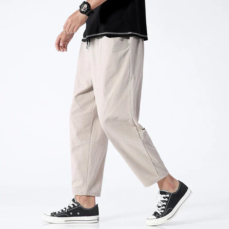 Pantalon Décontracté Léger Taille Élastique Confort et Style Moderne