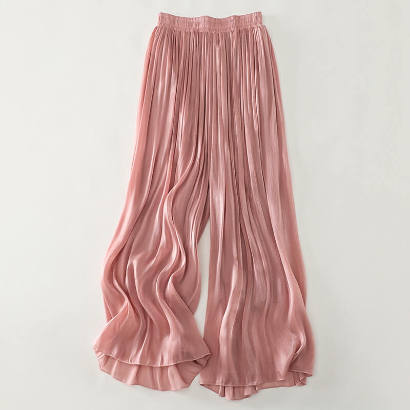 Jupe Longue Plissée à Taille Élastique