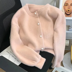 Cardigan Femme en Maille Effet Peluche