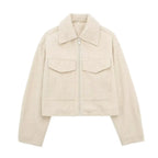 Veste Courte Texturée à Fermeture Zippée