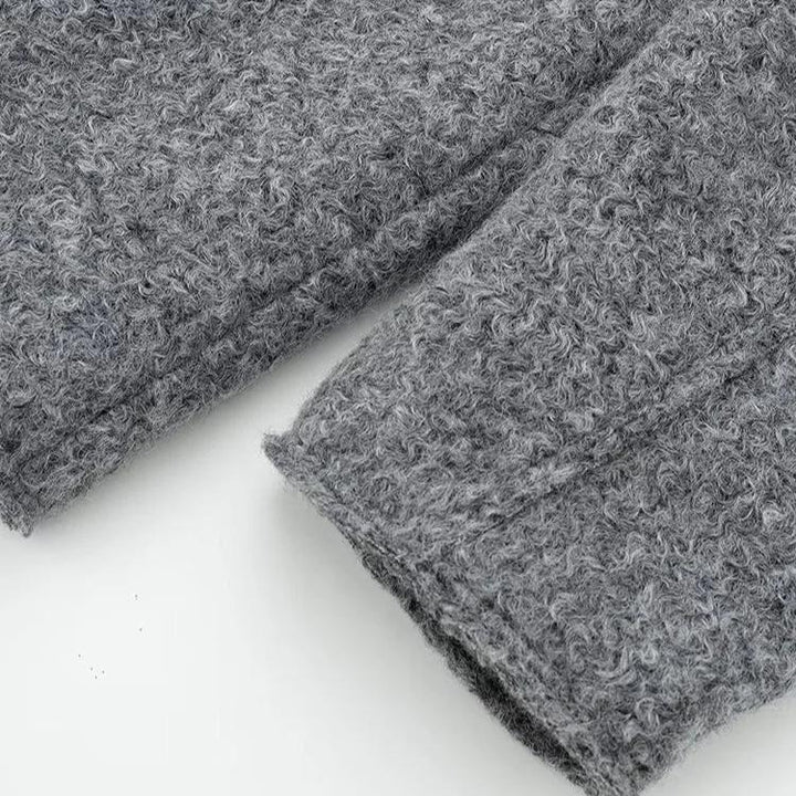 Veste Courte Texturée à Fermeture Zippée
