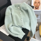 Cardigan Femme en Maille Effet Peluche