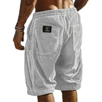 Short Homme en Velours Côtelé à Taille Élastiquée