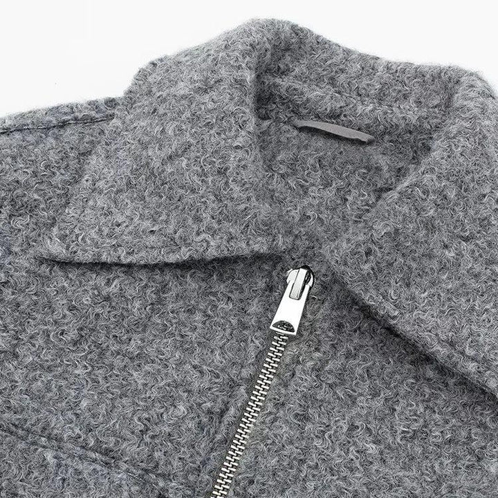 Veste Courte Texturée à Fermeture Zippée
