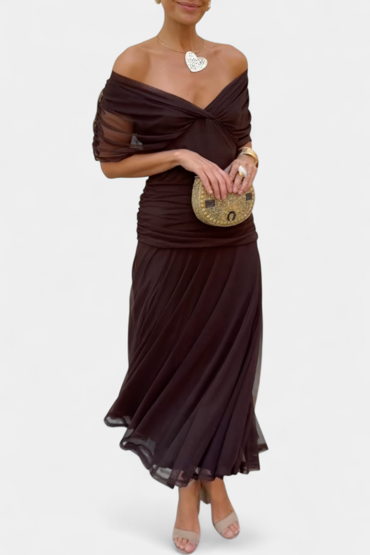 Robe Femme Élégance Soirée Plissée