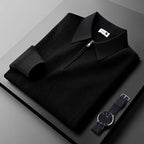 Pull Polo Texturé Col Zippé Élégant Confort et Style Moderne