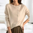 Cardigan Maille Fine à Boutons et Col V
