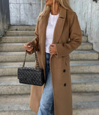 Manteau Long Croisé à Double Boutonnage