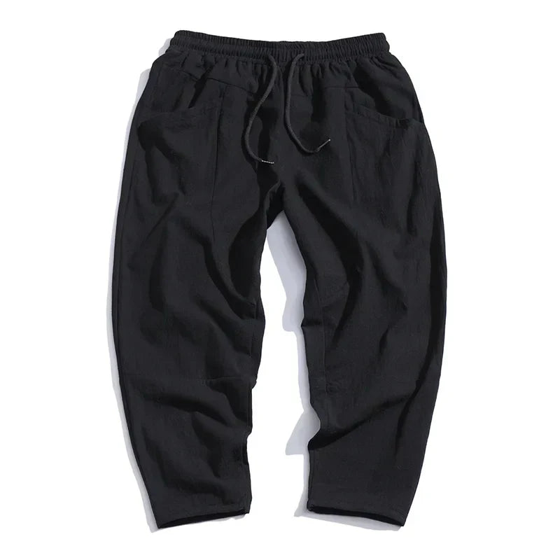 Pantalon Décontracté Léger Taille Élastique Confort et Style Moderne